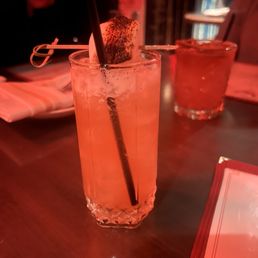 Seasonal Cocktail with a toasted marshmallow at Loon Room