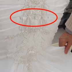 Mona Richie - The hooks and loops were left exposed saying that it was because of the style of dress