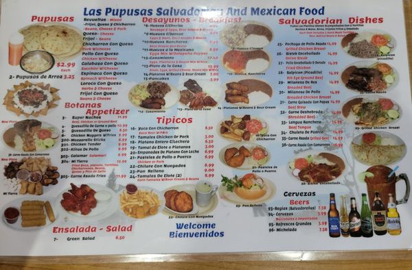 Menu photo 3 Las Pupusas North Las Vegas, NV
