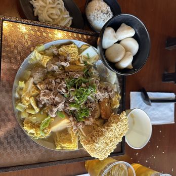 Tasty Pot - Lamb pot (med spice), added udon, instant noodle & fishball with roe + free green ice tea during lunch time - Hot Pot Near Me - Northridge, California Tasty Pot - Lamb pot (med spice), added udon, instant noodle & fishball with roe + free green ice tea during lunch time - Hot Pot Near Me - Northridge, California