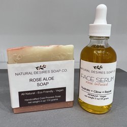 Natural Desires Soap - Rose Aloe Soap and Rose Infused Face Serum
