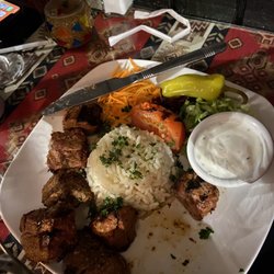 Istanbul Grill - Lamb kabobs, Lamb Adana and Lamb stuffed eggplant. Forgot to take a photo of the cold appetizer platter