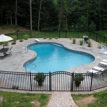 Jester Pools - Fence incorporated with pool design. - Pool & Hot Tub Service Near Me - Marengo, Illinois Jester Pools - Fence incorporated with pool design. - Pool & Hot Tub Service Near Me - Marengo, Illinois