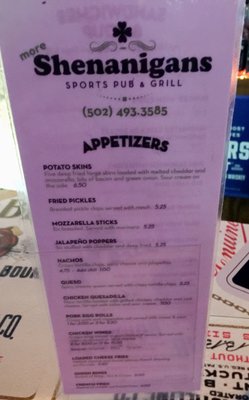 Menu photo 1 More Shenanigans Louisville, KY Menu photo 1 More Shenanigans Louisville, KY