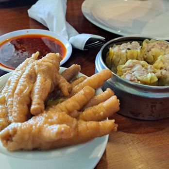 Wong's Chopsticks - Chicken feet (although, personally, I prefer the term, "phoenix claws") and pork shao mai. - Dim Sum Near Me - Johnston, Iowa Wong's Chopsticks - Chicken feet (although, personally, I prefer the term, "phoenix claws") and pork shao mai. - Dim Sum Near Me - Johnston, Iowa