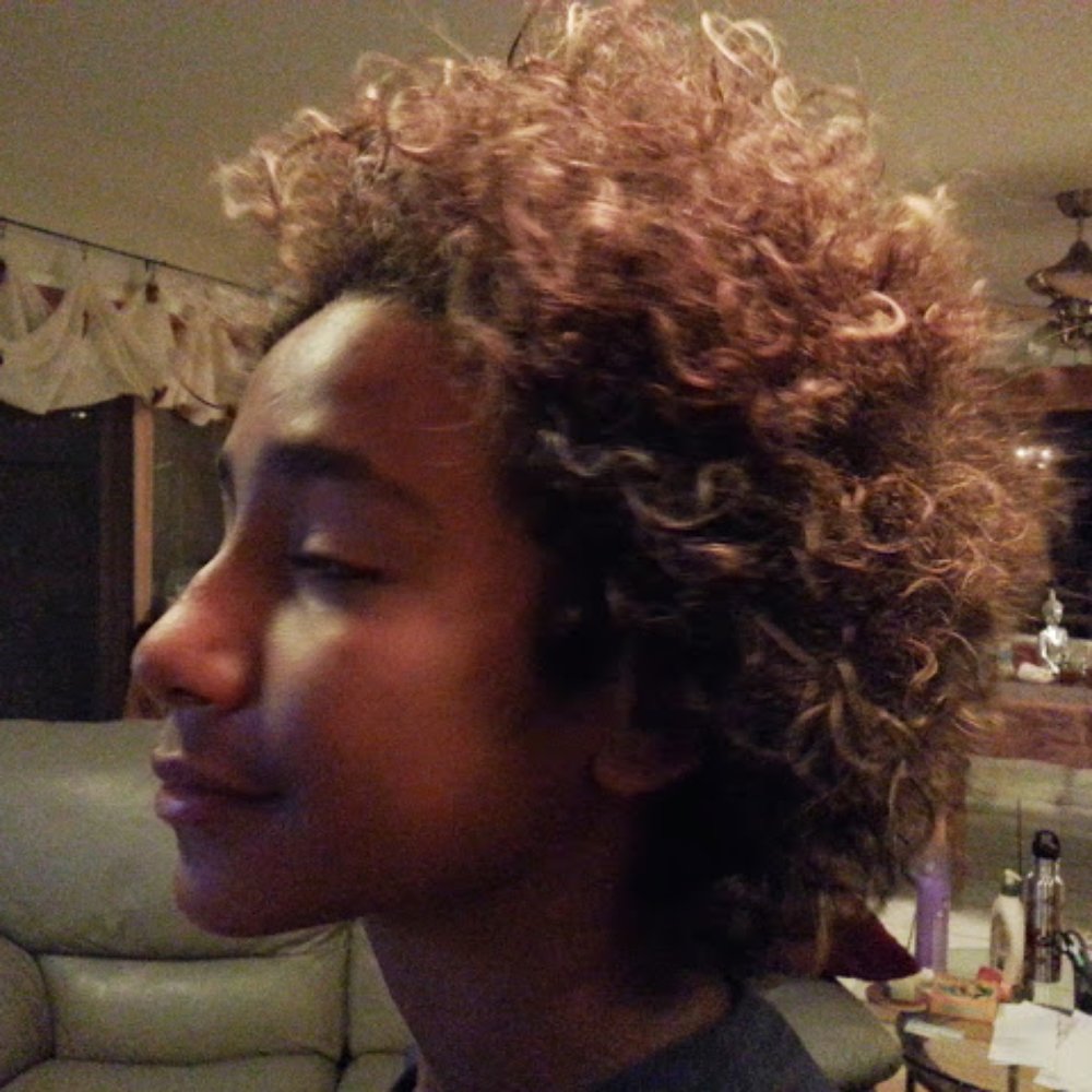 My son's hair with high-lights My son's hair with high-lights