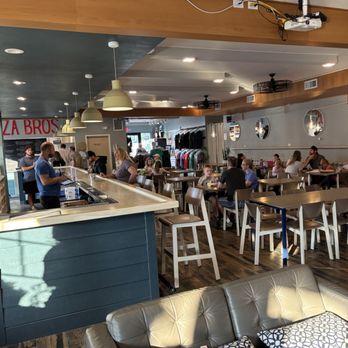 Pizza Bros - Interior bar on the left with pizza order windows beyond - Pizza Near Me - Egg Harbor, Wisconsin