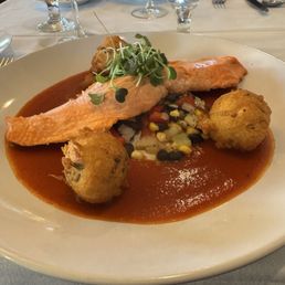 King Salmon with Hush Puppies King Salmon with Hush Puppies