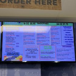 Hokulia - Smoothies menu