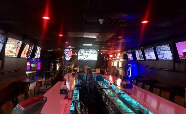 Photo of DR. Philgoods  Laboratory Bar & Grill - Pompano Beach, FL, US. he bar and televisions