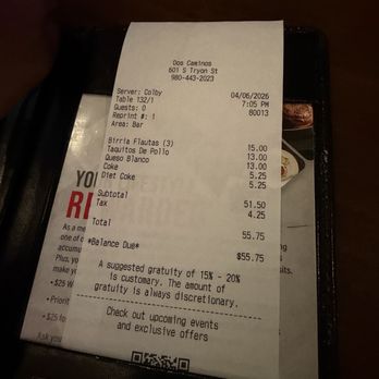 Dos Caminos - Ridiculous prices for what we got. - Mexican Near Me - Charlotte, North Carolina