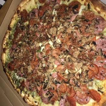 Gio's Pizza - The Viking with pesto as the sauce - Pizza Near Me - Santa Rosa, California Gio's Pizza - The Viking with pesto as the sauce - Pizza Near Me - Santa Rosa, California