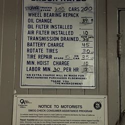 Rex Auto Services - Price list 12/2023