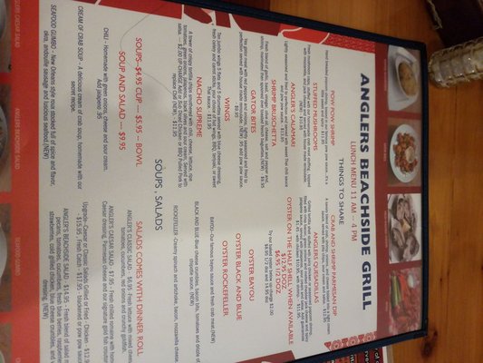 Menu photo 4 Angler's Beachside Grill Fort Walton Beach, FL