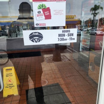 Taqueria Mexico - a sign in the window of a restaurant - Mexican Near Me - La Habra, California