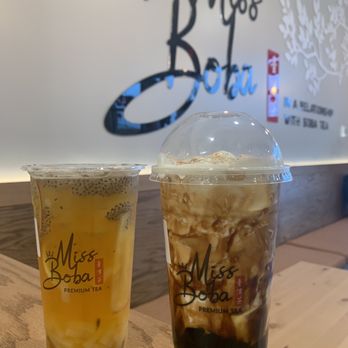 MissBoba - Fresh Fruit Green Tea with Chia Seeds and Brown Sugar Boba Crème Brûlée Fresh Mi - Bubble Tea Near Me - Kent, Washington
