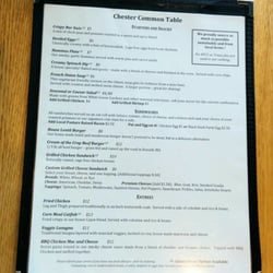 Chester Common Table - Menu