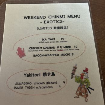 Susuru - Weekend menu - Izakaya Near Me - Orlando, Florida