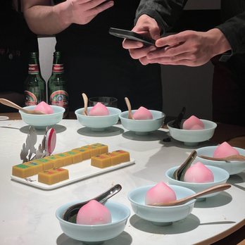Juqi - Peach almond tofu and mahjong green bean desserts - Chinese Near Me - Flushing, New York
