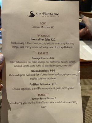 Menu photo 2 La Fontaine Restaurant Mountain View, CA Menu photo 2 La Fontaine Restaurant Mountain View, CA