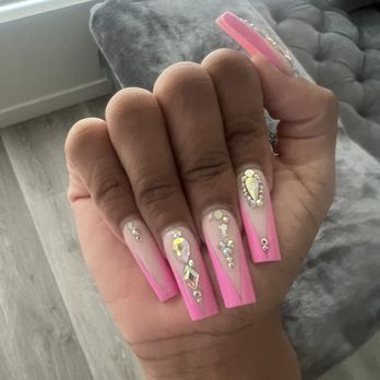 Orange Nails Bar - Paid 170 for this set for the rhinestones to fall off within 12 days lol - Nail Salons Near Me - Orange, California Orange Nails Bar - Paid 170 for this set for the rhinestones to fall off within 12 days lol - Nail Salons Near Me - Orange, California