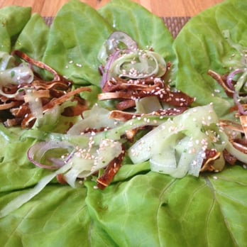 Husk - Pig ear lettuce wraps - best combo of sweet, savory, crunchy and tender - American Near Me - Charleston, South Carolina Husk - Pig ear lettuce wraps - best combo of sweet, savory, crunchy and tender - American Near Me - Charleston, South Carolina