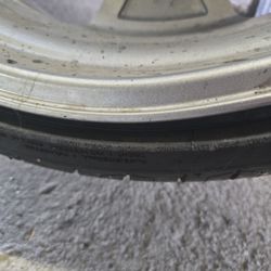 You can clearly see where the rim was bent, and it does not shake or anything.So that tells me, definitely that they put weights on it after