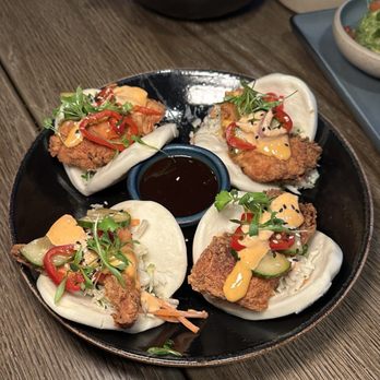 Pacific Hideaway - Buttermilk Fried Chicken Bao Buns - New American Near Me - Huntington Beach, California Pacific Hideaway - Buttermilk Fried Chicken Bao Buns - New American Near Me - Huntington Beach, California