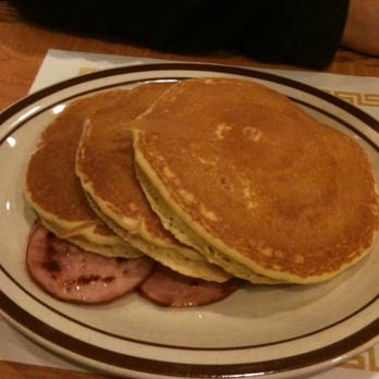 Fifth Avenue Restaurant & Diner - Firm, not fluffy pancakes with tough Canadian Bacon - Diners Near Me - Brooklyn, New York