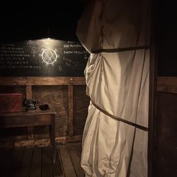 Escape Room RVA - The tarped creature beckons in the "Shadow of Cthulhu."