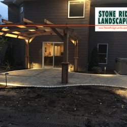 Stone Ridge Landscaping - Evening lighting illumination provides an intimate and safe atmosphere for you and your guests.  StoneRidgeLandscapingInc.com 574.534.9800