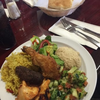 Dimassi's Mediterranean Buffet - Hummus, pita, rice, fresh salad, fried chicken, beef and chicken... Oh yum!!! - Buffets Near Me - Austin, Texas