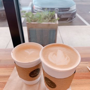 K Brew - Rosemary latte(left) Butterbeir latte (right) - Coffee & Tea Near Me - Knoxville, Tennessee