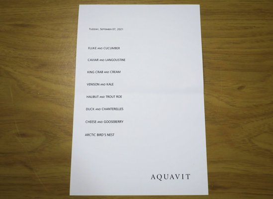 Menu photo 8 Aquavit New York, NY
