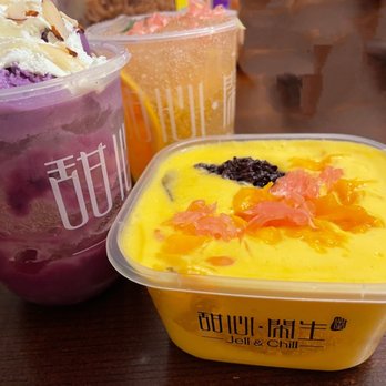 Jell & Chill - Taro Yuzu Mango - Desserts Near Me - Cupertino, California Jell & Chill - Taro Yuzu Mango - Desserts Near Me - Cupertino, California