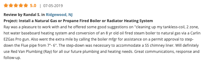 Slide of Red Van Plumbing & Heating