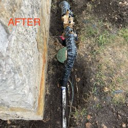 On The Spot Sprinkler Repair - After Stan moved the valve away from the side of the well house. He had to hand dig it and it still didn't take him a long time.