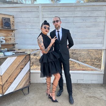 Mr James - My wife and I, with me wearing the suit made for me by Bespoke Mr James - Bespoke Clothing Near Me - Playa del Rey, California