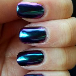 Most popular chrome gel color, A1. It's more expensive than regular gel, but it's so cool!