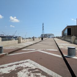 John Seigenthaler Pedestrian Bridge - Climbing up the John Seigenthaler Pedestrian Bridge. Date: June 24, 2025.