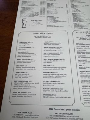 Menu photo 3 Brix Tavern - Pearl District Portland, OR