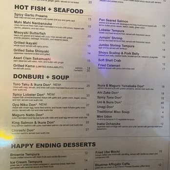 Doraku Sushi Kakaako - Menu - Sushi Bars Near Me - Honolulu, Hawaii