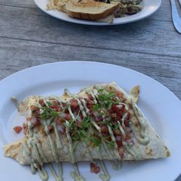 Breakfast burrito and mushroom scramble