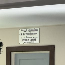 On the way to the spotless restroom.