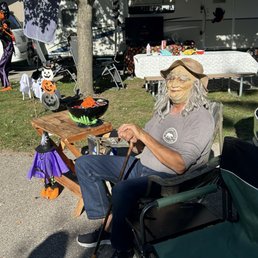My "old man" handing out treats for those brave enough to approach him