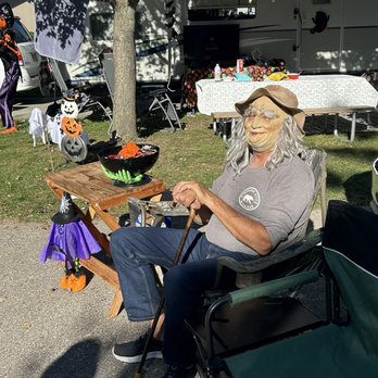 Port Huron KOA - My "old man" handing out treats for those brave enough to approach him - RV Parks Near Me - Kimball, Michigan