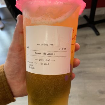 Cool Tea Bar - Passion Fruit 101 (Includes Lychee Jelly Boba) - Bubble Tea Near Me - San Francisco, California