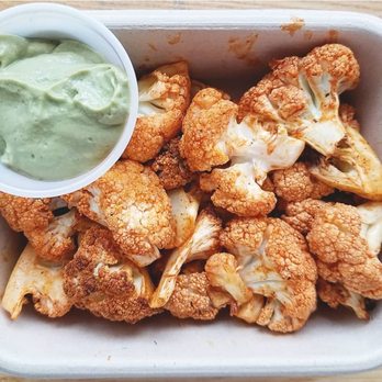 Try Vegan - Buffalo Cauliflower with Avocado Ranch Dressing - Vegan Near Me