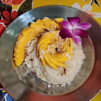 Aroi Mak Mak - Sticky rice with Mango slices. A great finish to an excellent meal. - Cocktail Bars Near Me - Redlands, California Aroi Mak Mak - Sticky rice with Mango slices. A great finish to an excellent meal. - Cocktail Bars Near Me - Redlands, California