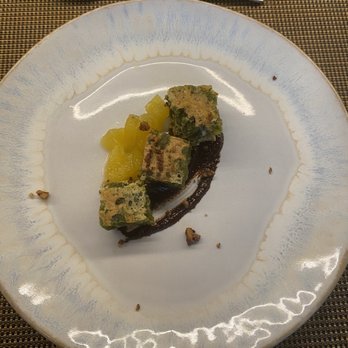 Yo Nashi - Matcha cake with chocolate ganache and pineapple - Sushi Bars Near Me - New Orleans, Louisiana Yo Nashi - Matcha cake with chocolate ganache and pineapple - Sushi Bars Near Me - New Orleans, Louisiana